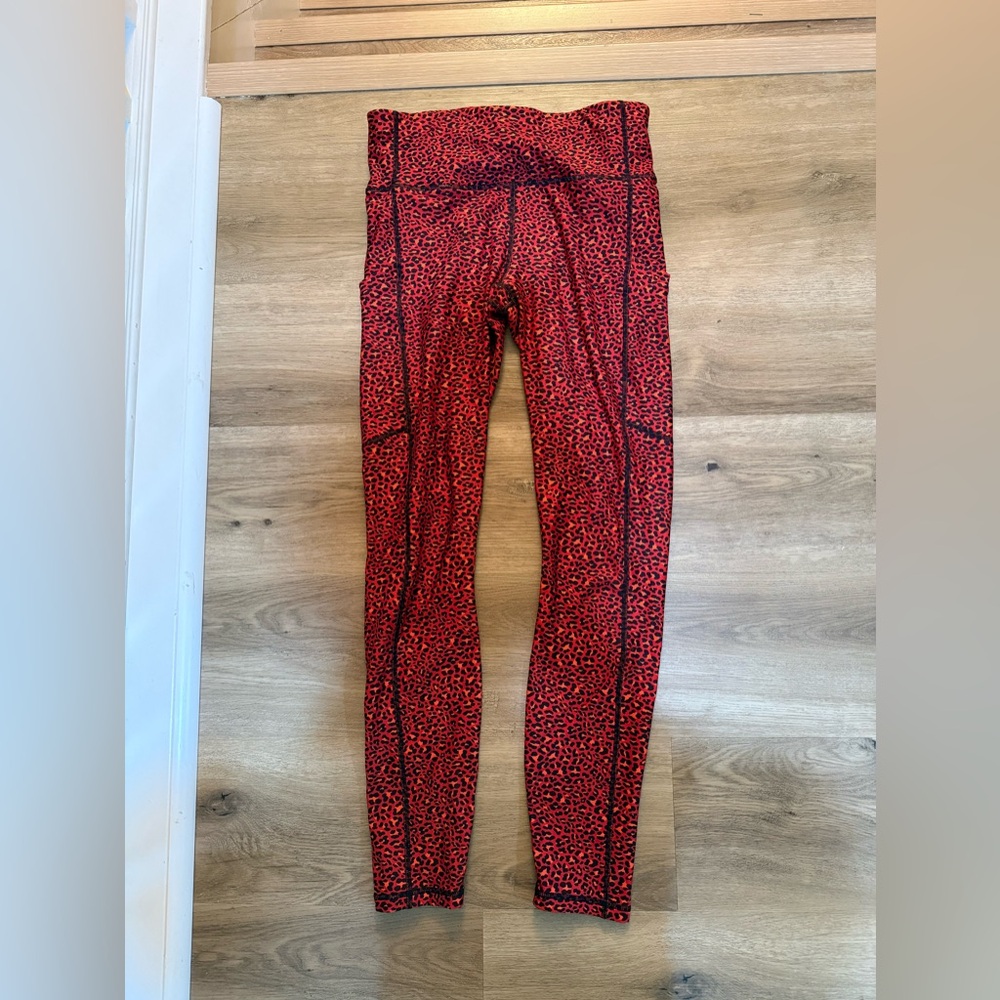 Red Leopard Print Leggings